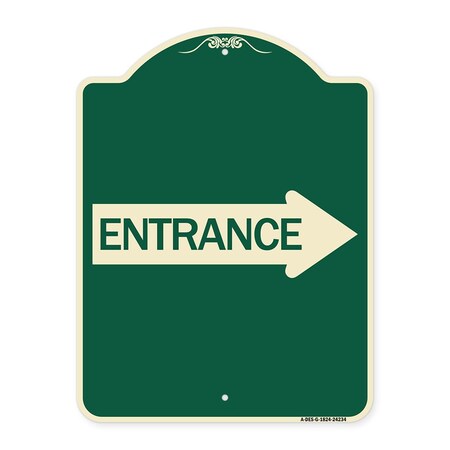 Signmission Right Arrow Entrance Heavy-Gauge Aluminum Architectural Sign, 24" H, G-1824-24234 A-DES-G-1824-24234